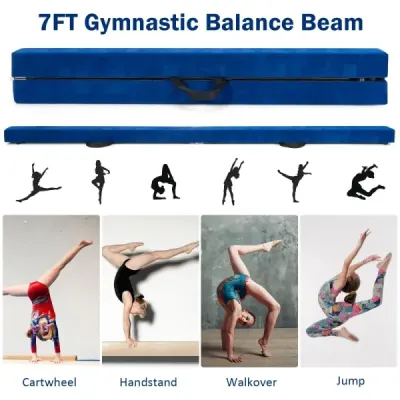 2.1M Balance Beam Gymnastický tréning Skladací odolný Fitness Black