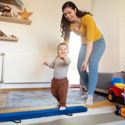 2.1M Balance Beam Gymnastický tréning Skladací odolný Fitness Black