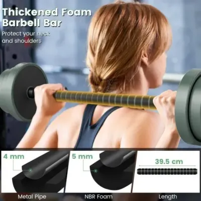 Sada činiek 4 v 1, nastaviteľná sada činiek 20 kg vrátane činky, tyče a kettlebellov Kunz