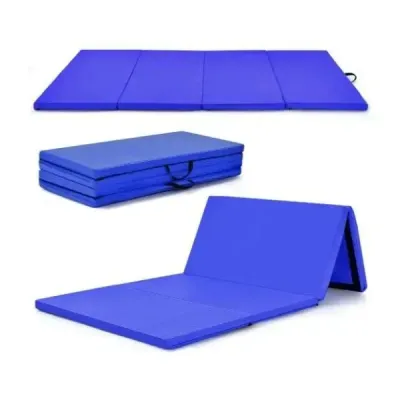 Gymnastická podložka s odnímateľným poťahom z PU kože 240 x 117 x 5 cm Fialová + ružová