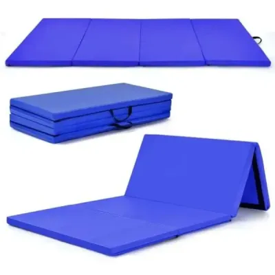 Gymnastická podložka s odnímateľným poťahom z PU kože 240 x 117 x 5 cm Fialová + ružová