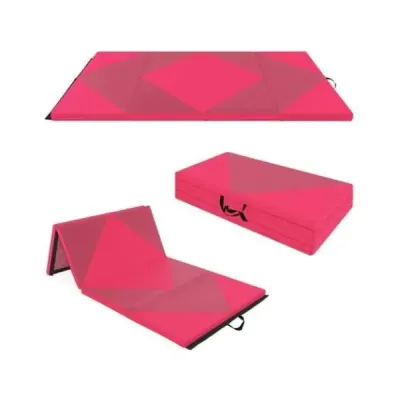 Skladacia mäkká podlahová podložka Prenosná podložka do telocvične Yoga Mat 240 x 117 x 5 cm Ružová