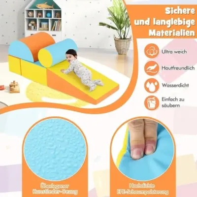 5 TLG. Mäkké stavebné bloky na lezenie a posúvanie Obrovské stavebné bloky Oranžová farba