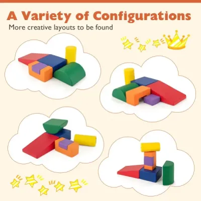 6 kusov penových stavebných blokov, obrovské stavebné bloky na lezenie a lezenie, mäkké penové stavebné bloky, červené a oranžové