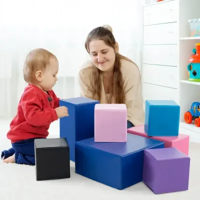 7 TLG. Penové stavebné bloky na lezenie Štvorcové a obdĺžnikové mäkké stavebné bloky Mäkké