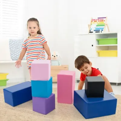 7 TLG. Penové stavebné bloky na lezenie Štvorcové a obdĺžnikové mäkké stavebné bloky Mäkké