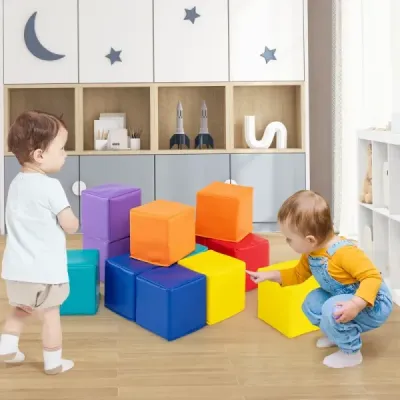 12 kusov penových stavebníc Mäkké stavebnice Šplhacie mäkké penové kocky Farebné