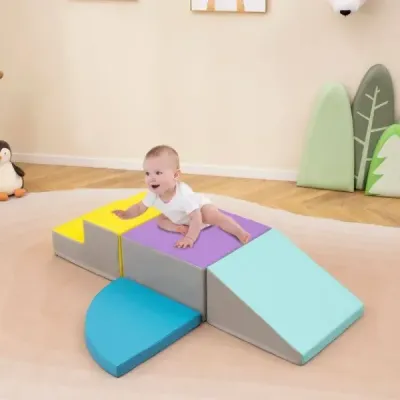 4 TLG. Penové stavebné bloky na šantenie a lezenie Obrovské stavebné bloky Veľké stavebné bloky Modrá + fialová
