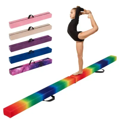 Detská kladina 240 cm, skladacia kladina, gymnastická kladina s rukoväťou, farebná
