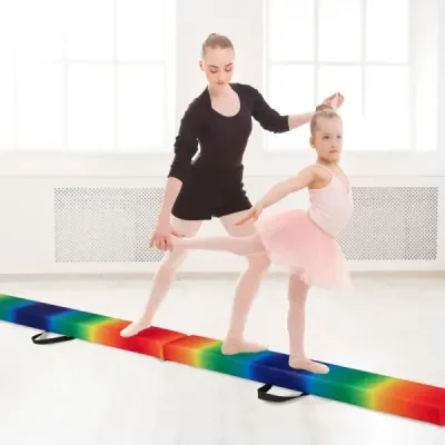 270 cm balančná kladina detská balančná kladina skladacia gymnastická kladina s rukoväťou na prenášanie Farebná