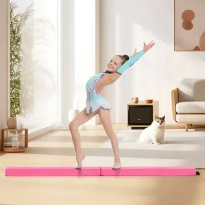 210 cm kladina gymnastická kladina skladacia gymnastická kladina protišmyková kladina do 73 kg ružová
