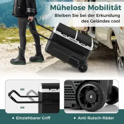 12V chladnička do auta s 2 chladiacimi zónami 40L prenosná mraznička s kompresorom (-20℃~20℃)