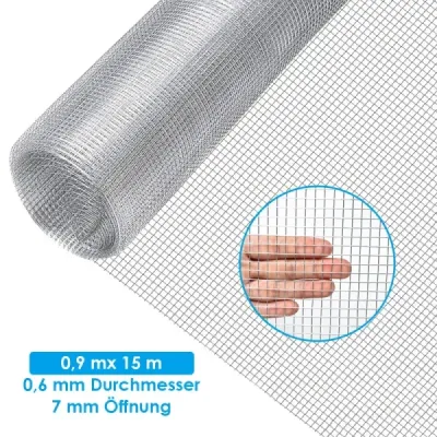 Železná sieťovina 0,9 x 15 M s otvormi 7 x 7 mm ako podpera na ochranu stromov