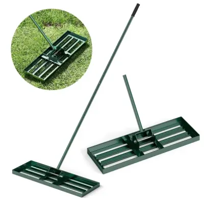 Hrable na vyrovnávanie trávnika s ergonomickou rukoväťou na zem 75 x 25 cm Zelené