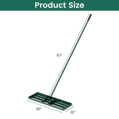 Hrable na vyrovnávanie trávnika s ergonomickou rukoväťou na zem 75 x 25 cm Zelené