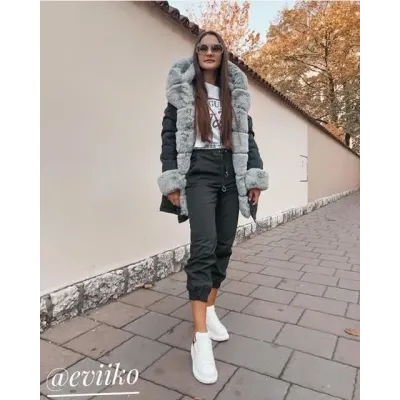 Dámska zimná bunda parka MODA793 karamelová