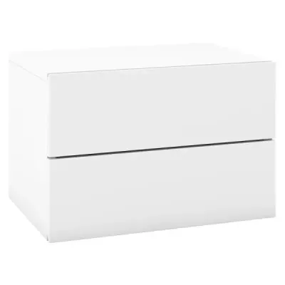 Závesný nočný stolík Nástenná polica s 2 zásuvkami Nástenný stolík 42 x 30 x 28 cm Biely