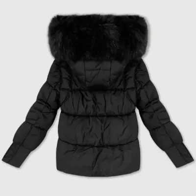 Dámska zimná bunda s kapucňou, čierna MODA6042MODA043