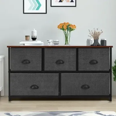 Úložná jednotka s 5 zásuvkami Horizontálna komoda v tvare kocky 100 x 30 x 53,5 cm