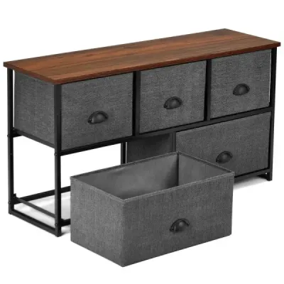 Úložná jednotka s 5 zásuvkami Horizontálna komoda v tvare kocky 100 x 30 x 53,5 cm