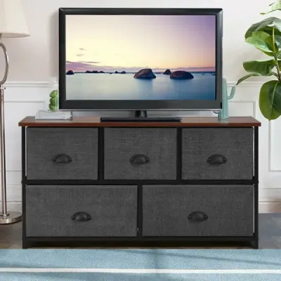 Úložná jednotka s 5 zásuvkami Horizontálna komoda v tvare kocky 100 x 30 x 53,5 cm