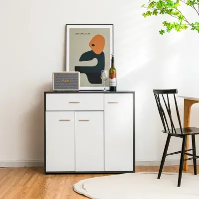 Komoda Kuchynský bufet so zásuvkou Kuchynská skrinka s nastaviteľnou policou 88 x 40 x 80 cm