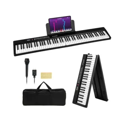 88-klávesová klaviatúra s 1000 rytmami 1000 nôt Skladacie digitálne piano čierna