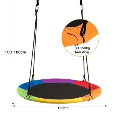 Hojdačka záhradná hojdačka vonkajšia detská hojdačka do 150 kg farebná/zeleno-modrá