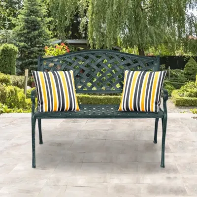 Záhradná lavička Hliníková lavička s podrúčkami Lavička 103 x 55 x 82 cm Antique green