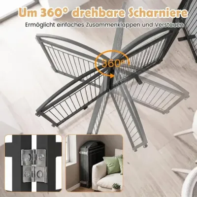 Samostatne stojaca bránka pre psa s dvierkami a pántami otočnými o 360°, 8 panelov, 480 x 81 cm, čierna