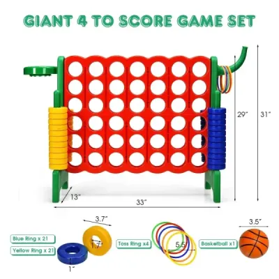 Veľká sada zápaliek 4 Jumbo Match 4 84 x 33 x 79 cm Červená + zelená