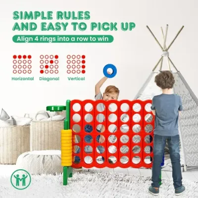 Veľká sada zápaliek 4 Jumbo Match 4 84 x 33 x 79 cm Červená + zelená