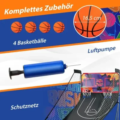 Skladacia basketbalová arkádová hra s 2 košmi Purple