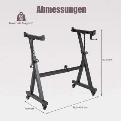 Stojan na klávesy v tvare písmena Z s kolieskami a kovovým rámom  výškovo nastaviteľný stojan s nosnosťou až 100 kg