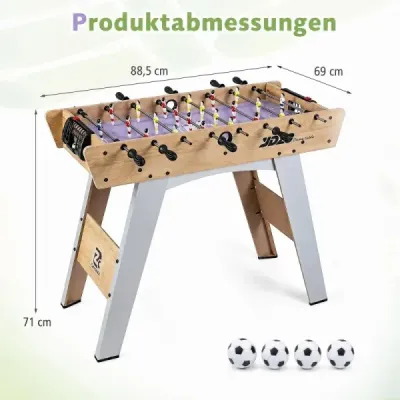 Stolný futbal s odnímateľnými nohami pre deti a dospelých so 4 loptičkami a pevným rámom