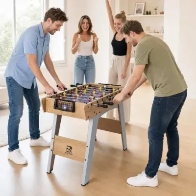 Stolný futbal s odnímateľnými nohami pre deti a dospelých so 4 loptičkami a pevným rámom