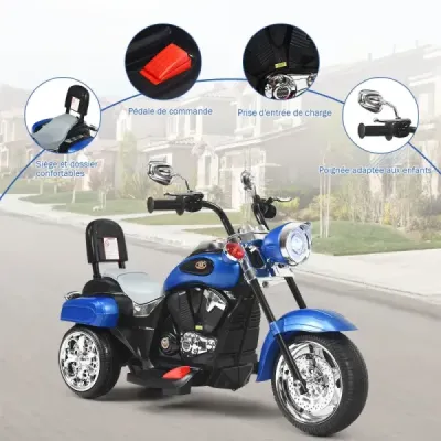 6V elektrická motorka s nastaviteľným svetlometom motorka 91 x 48 x 64 cm modrá + čierna