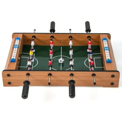 Mini futbalový stôl pre 2 hráčov priestorovo úsporný futbalový stôl s robustnou rukoväťou 51 x 30,5 x 9 cm Príroda