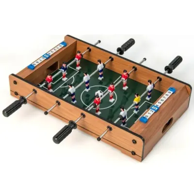 Mini futbalový stôl pre 2 hráčov priestorovo úsporný futbalový stôl s robustnou rukoväťou 51 x 30,5 x 9 cm Príroda