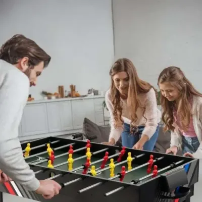 125CM 4-v-1 herný stôl s príslušenstvom pre domácu herňu - čierny