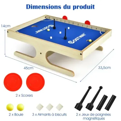 Stolová hra Magnetická spoločenská hra pre 2 hráčov Mini stolný futbal s 2 loptičkami a 2 rúčkami 45 x 33,5 x 14 CM