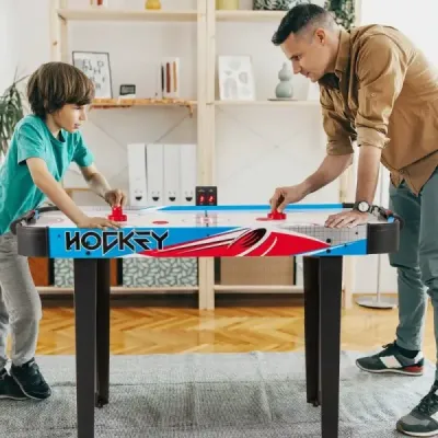 Elektrický stôl na vzdušný hokej s LED tabuľou výsledkov 130 x 61 x 76 cm