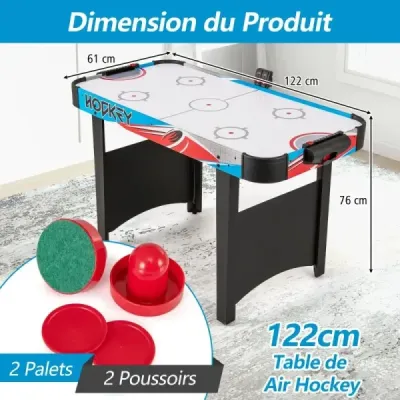 Elektrický stôl na vzdušný hokej s LED tabuľou výsledkov 130 x 61 x 76 cm