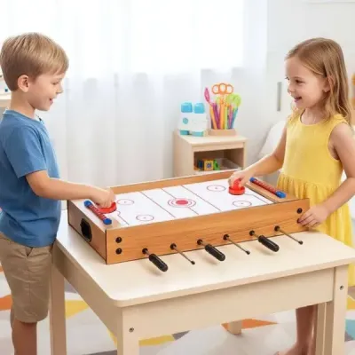 2 v 1 multifunkčný stolný futbal a vzdušný hokej obsahuje všetko príslušenstvo pre dospelých a deti, zelená