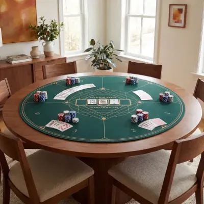 Kruhová pokerová podložka 120 cm, protišmyková, pre 8 hráčov, s taškou na prenášanie, zelená