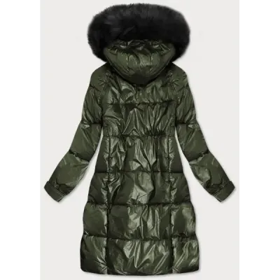 Dámska metalická zimná bunda MODA295 khaki