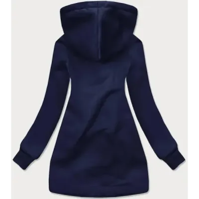 Dámska dlhá mikina s kapucňou MODA815 tmavomodrá