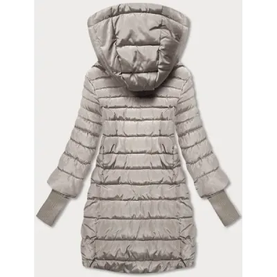 Dámska zimná bunda MODA6637 šedo béžová