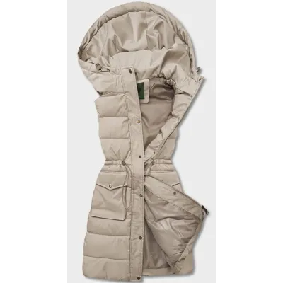 Dámska vesta s kapucňou MODA860 béžová