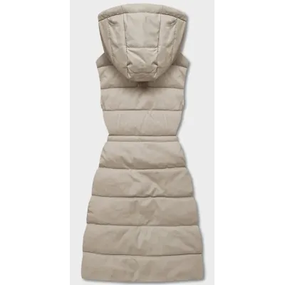 Dámska vesta s kapucňou MODA860 béžová